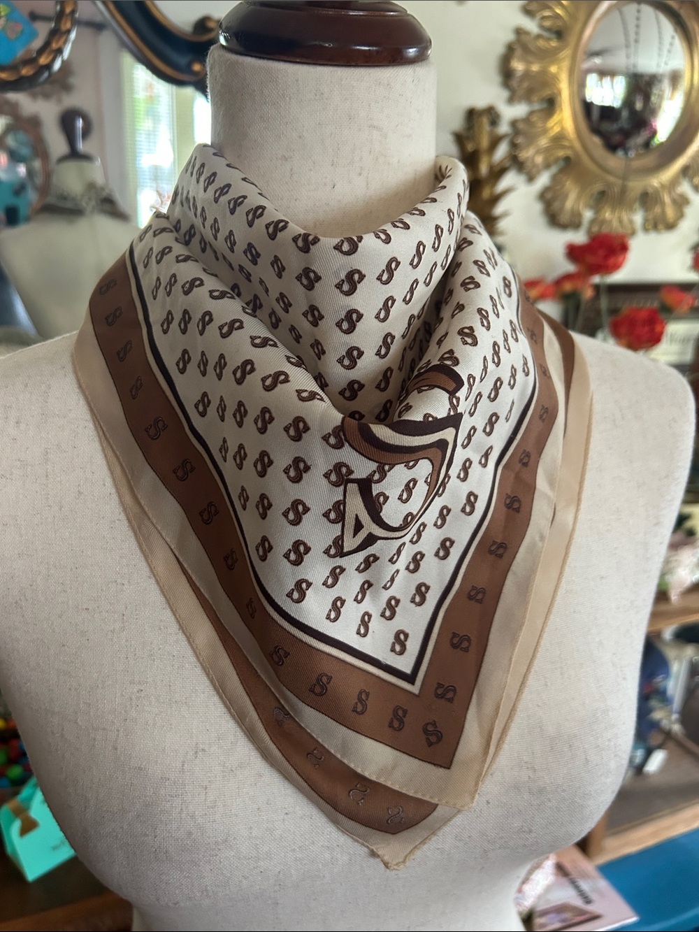 Vintage Patchwork Silk Scarf - Picture 15 of 15